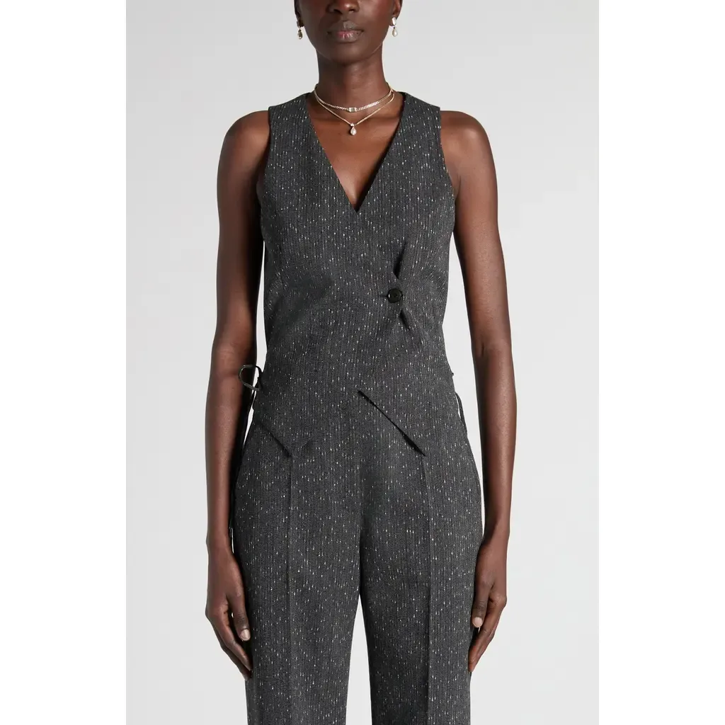 Lace-Up Wool Blend Slub Vest by McQueen