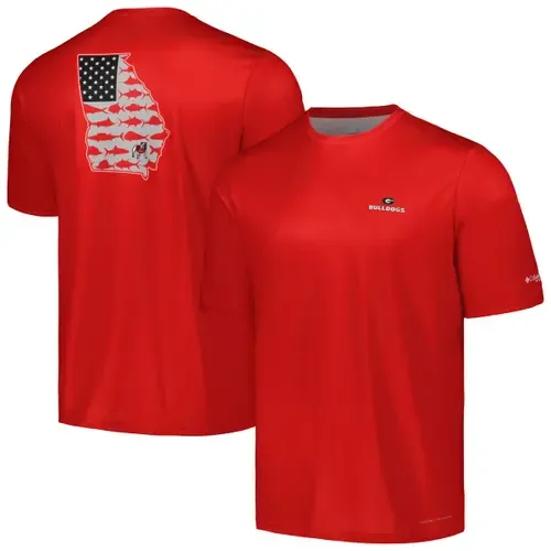 Columbia Red Georgia Bulldogs Terminal Tackle Omni-Shade T-Shirt by Columbia