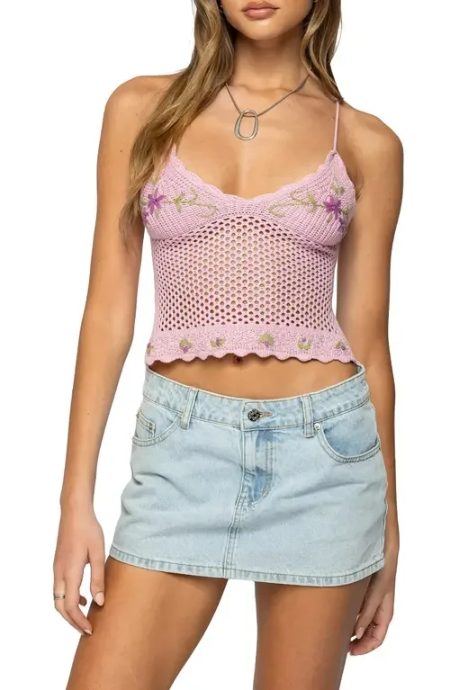 Quince Open Stitch Crop Top by EDIKTED