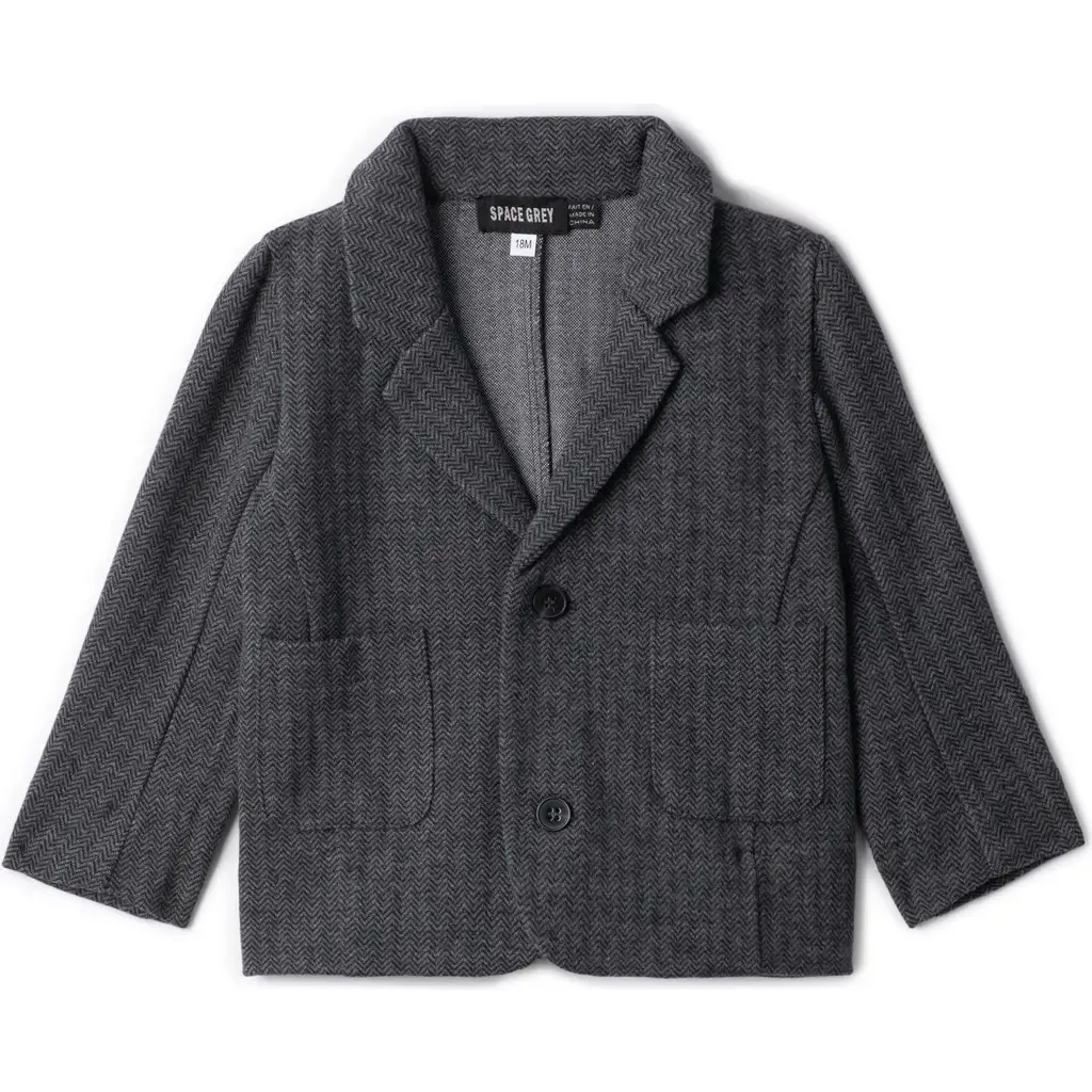 Herringbone Stretch Blazer by Space Grey