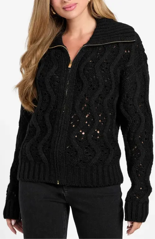 Adenora Metallic Cable Cardigan by Marciano