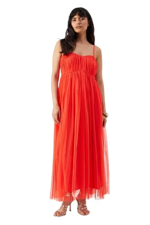 Tulle Strappy Bandeau Maxi Dress by Warehouse