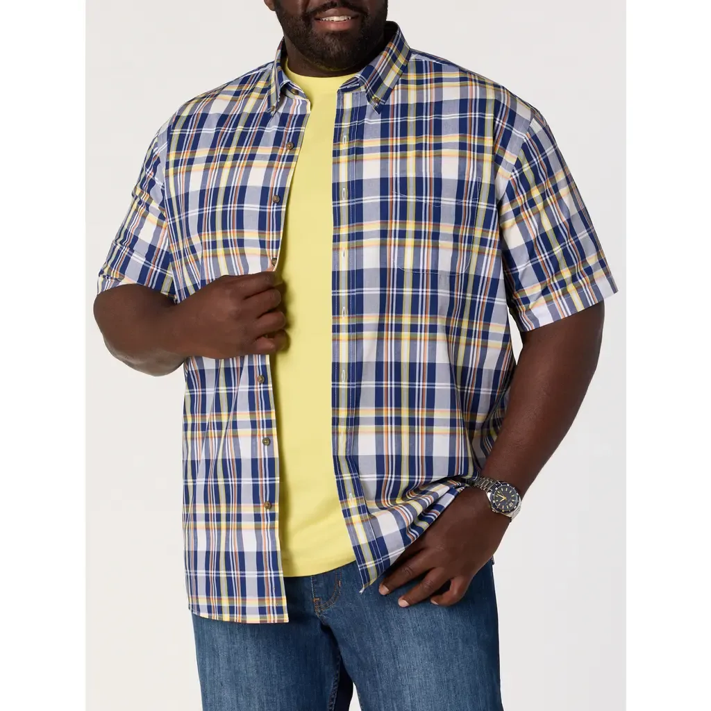Easy-Care Medium Plaid Sport Shirt V9 by Harbor Bay by DXL