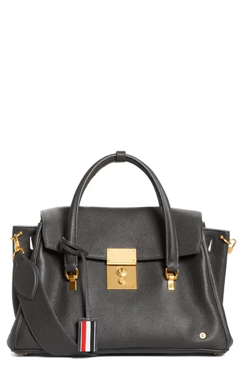 Bolton Pebble Grain Leather Satchel by Thom Browne