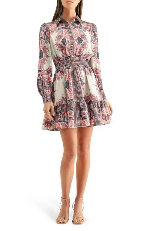 Peyton Long Sleeve Mini Shirtdress by Adelyn Rae