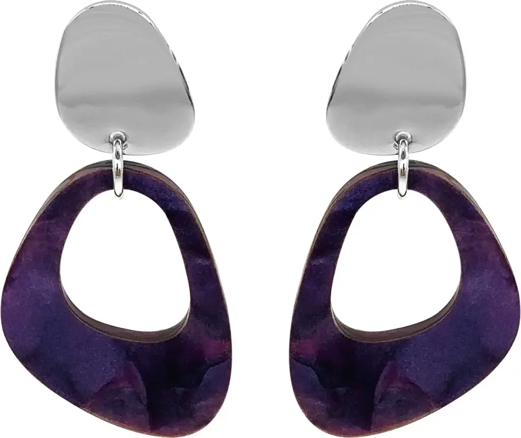Pebble Drop Earrings in Amethyst Pearl by Toolally