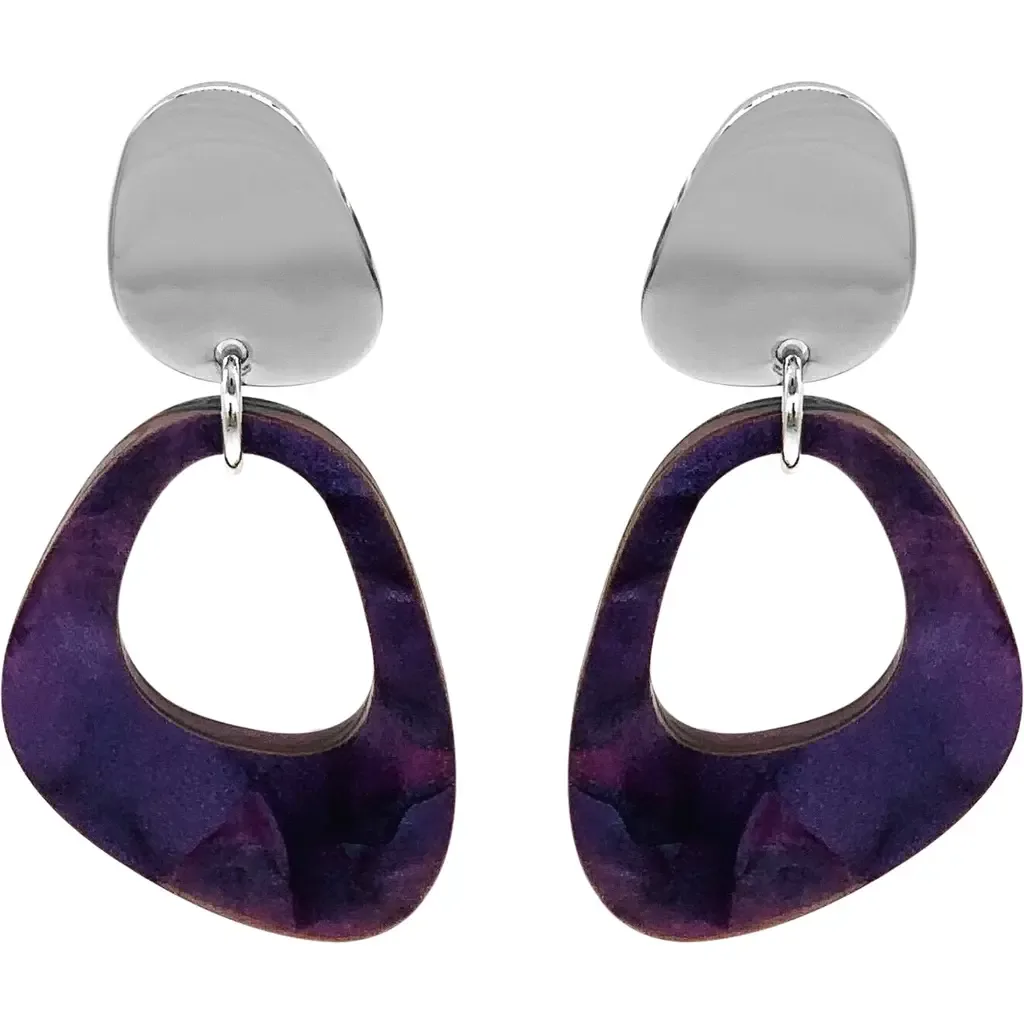 Pebble Drop Earrings in Amethyst Pearl by Toolally