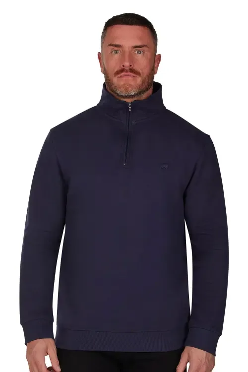 Jersey Quarter Zip Sweat by Raging Bull