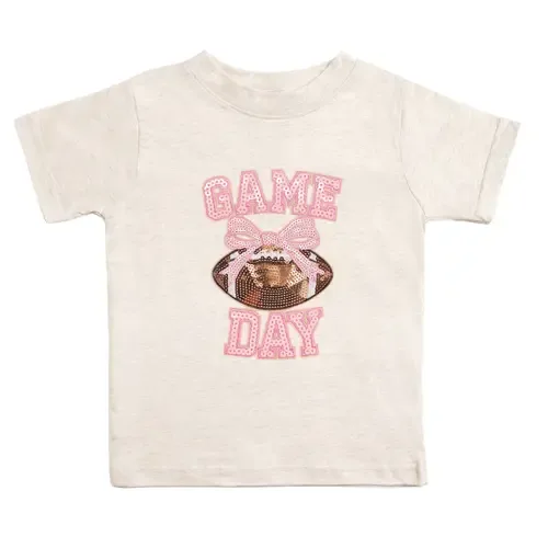 Game Day Sequin Patch Short Sleeve T-Shirt by Sweet Wink