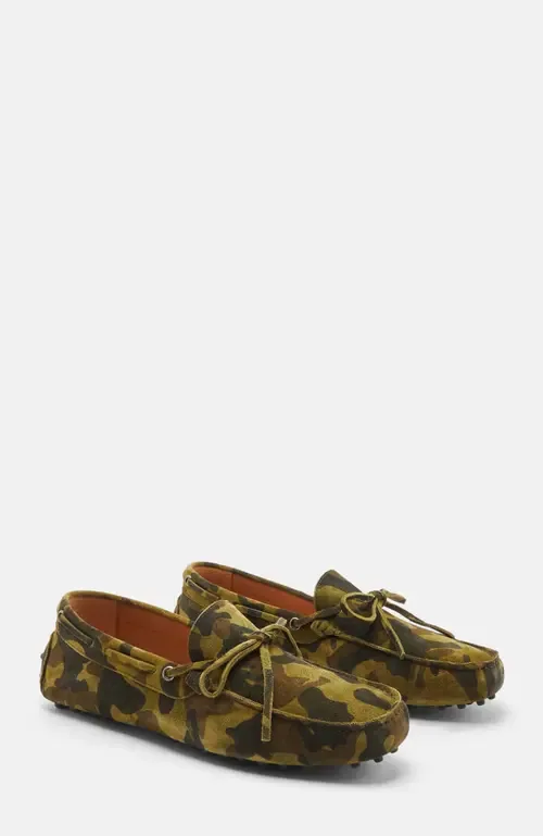 James Driving Shoes in Camo - Suede by SCAROSSO