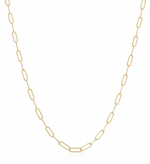 Sterling Silver Gold-Tone Paperclip Necklace