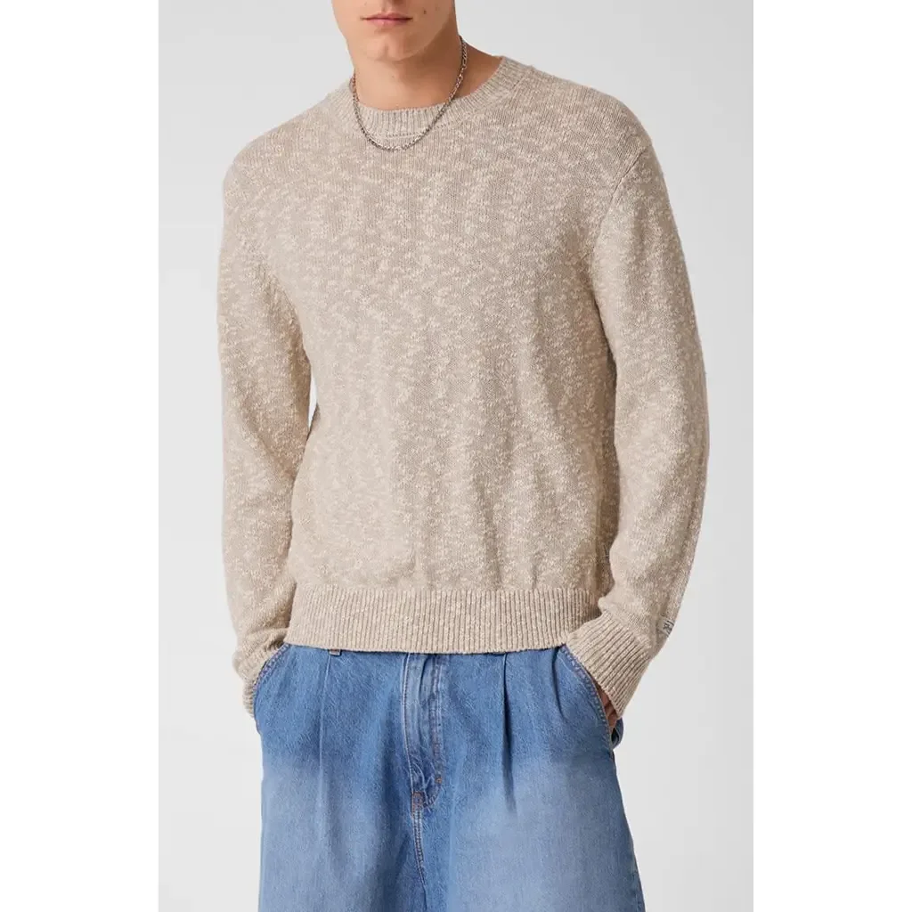 Marled Cotton Crewneck Sweater by GUESS