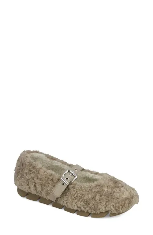 Kayti Faux Shearling Mary Jane Flat by MIA