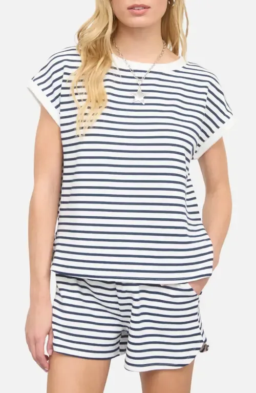 Stripe Cotton Blend Top & Shorts Set by J.O.A.