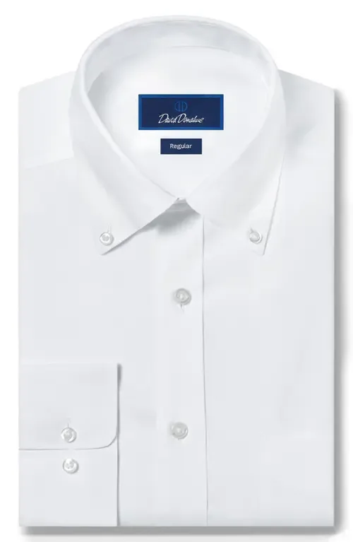 Regular Fit Pinpoint Oxford Non-Iron Dress Shirt by David Donahue