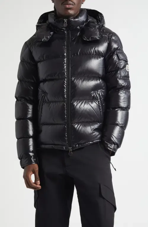 Maya Lacquered Nylon Down Jacket by Moncler
