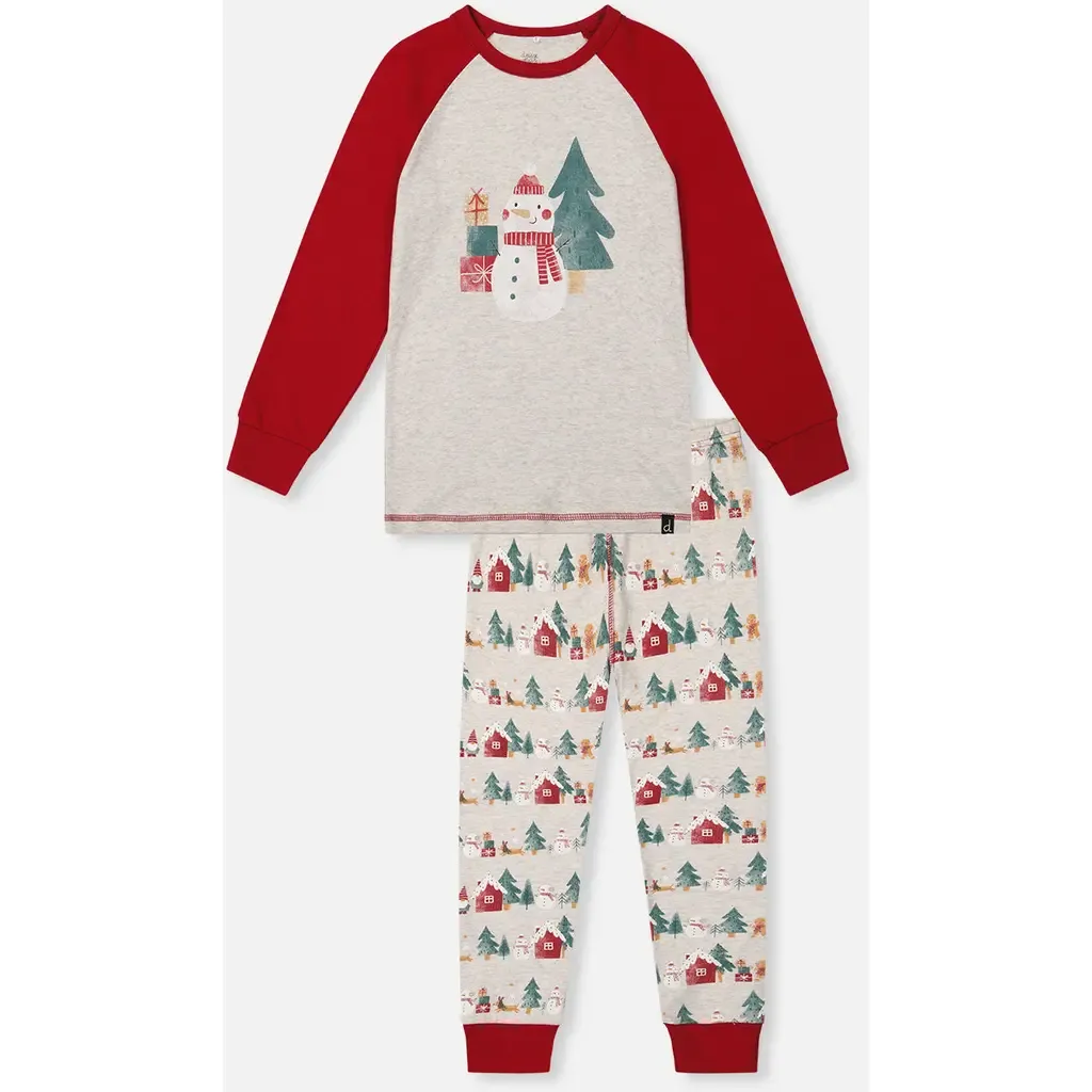 Organic Cotton Christmas Top Pants Two Piece Pajama Set by Deux par Deux
