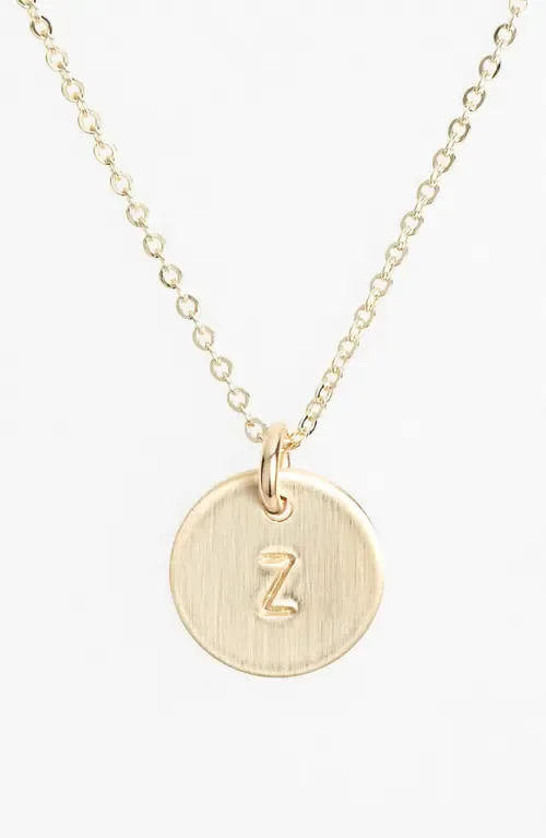 14k-Gold Fill Initial Mini Circle Necklace by Nashelle