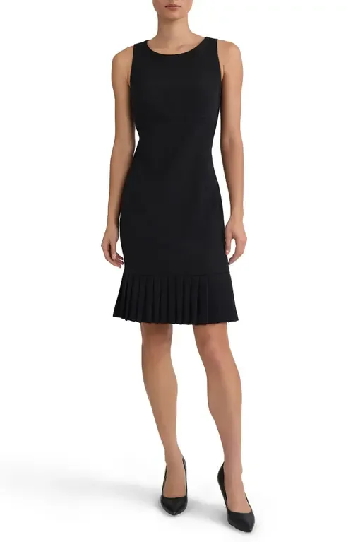 Pleated Sleeveless Sheath Dress by KASPER