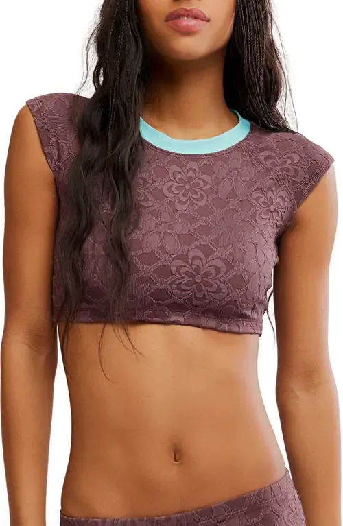 Sonny Jacquard Crop Cover-Up T-Shirt by free-est by Free People