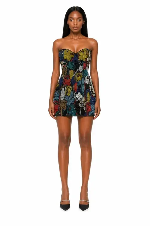 Embroidered Corset Mini Amber Dancing Collection by Chuks Collins