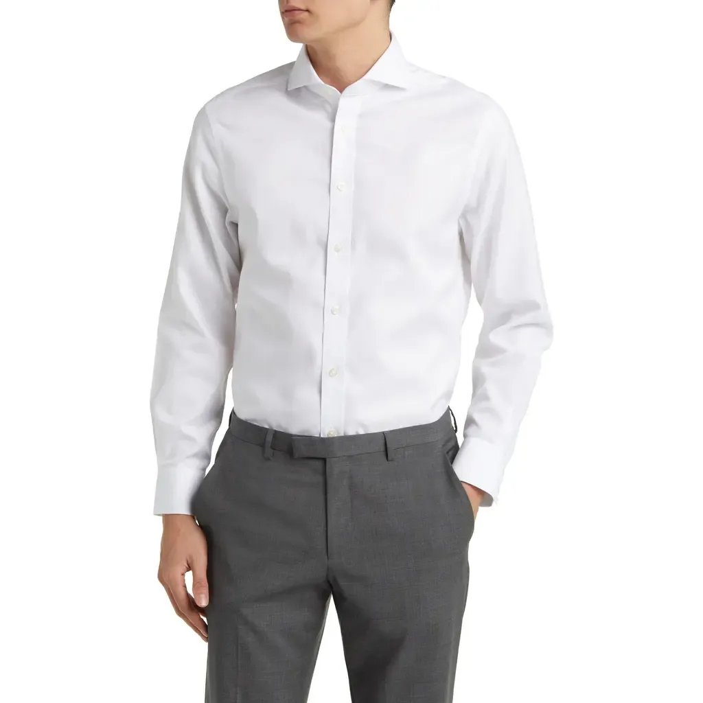 Non-Iron Twill Extreme Cutaway Slim Fit Single Cuff by Charles Tyrwhitt
