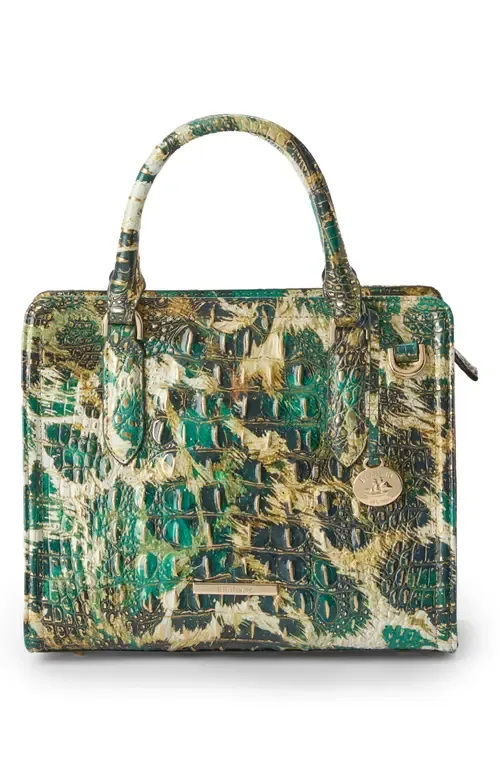 Cami Croc Embossed Leather Satchel by Brahmin