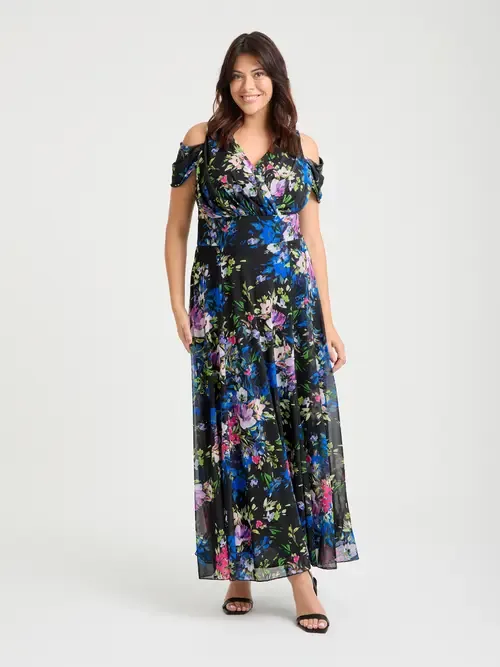 Jasmine Cold Shoulder Maxi Dress by Scarlett & Jo
