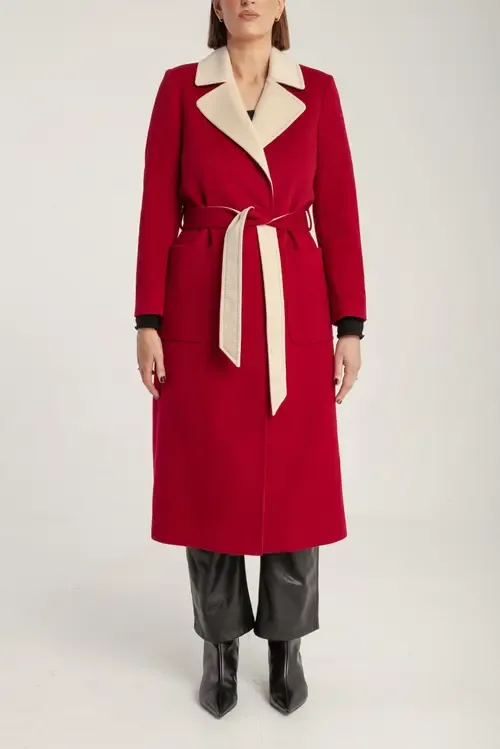 Cashmere Belted Wrap Coat by 1982