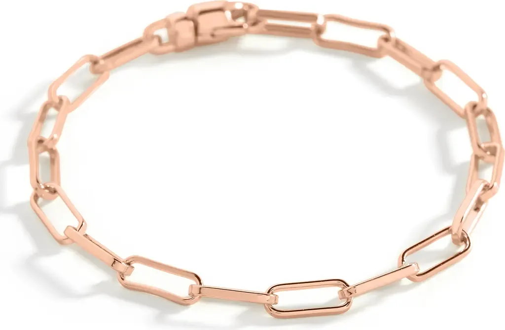 Open Link Paperclip Chain Bracelet in 18K Rose Gold Plated by Mint & Lily