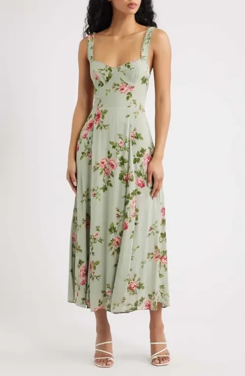 Lela Floral Print Midi Dress