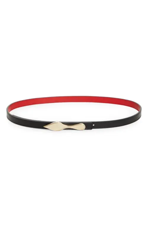 Bettina Reversible Leather Skinny Belt by Christian Louboutin