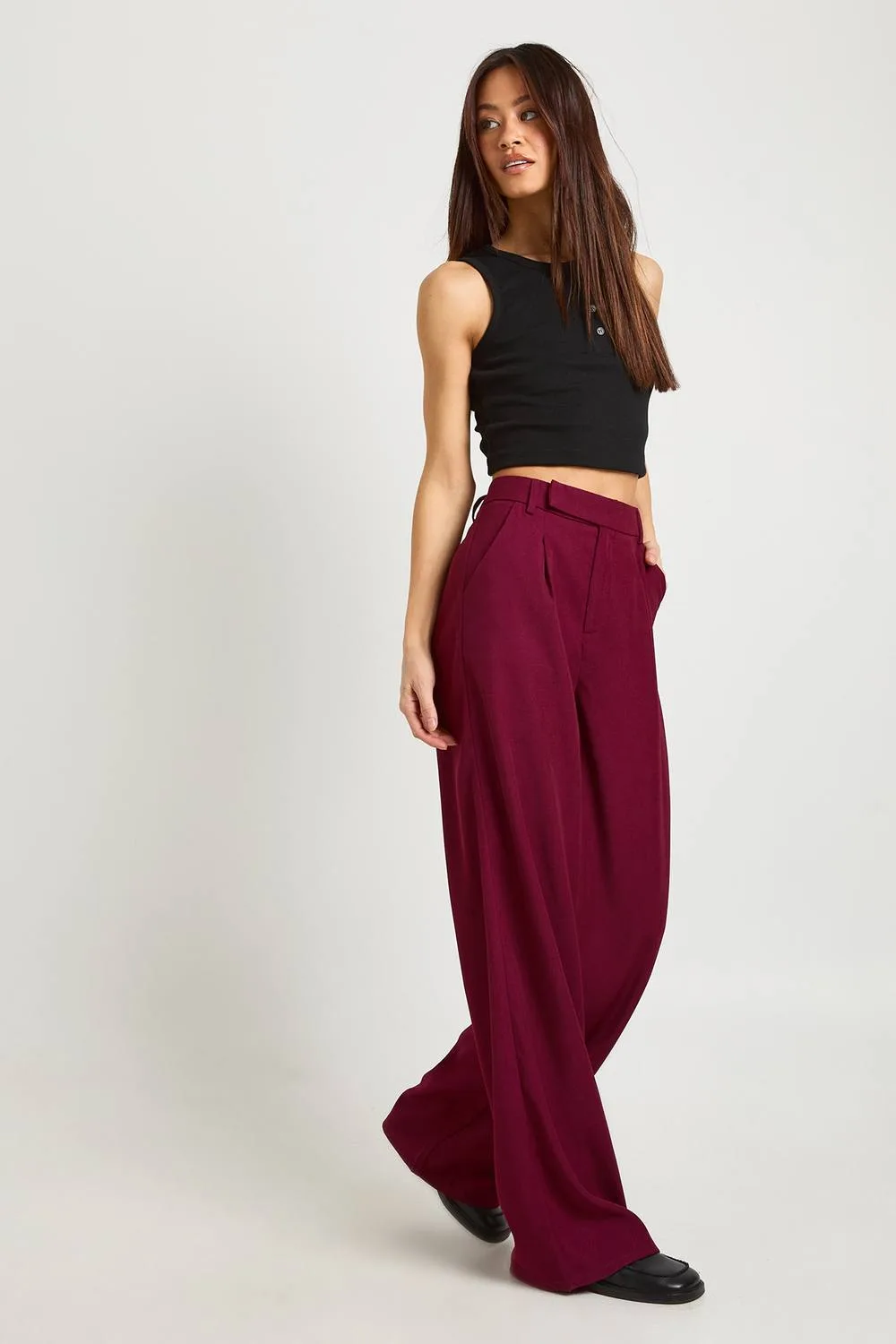 Straight Leg Tailored Trousers by boohoo