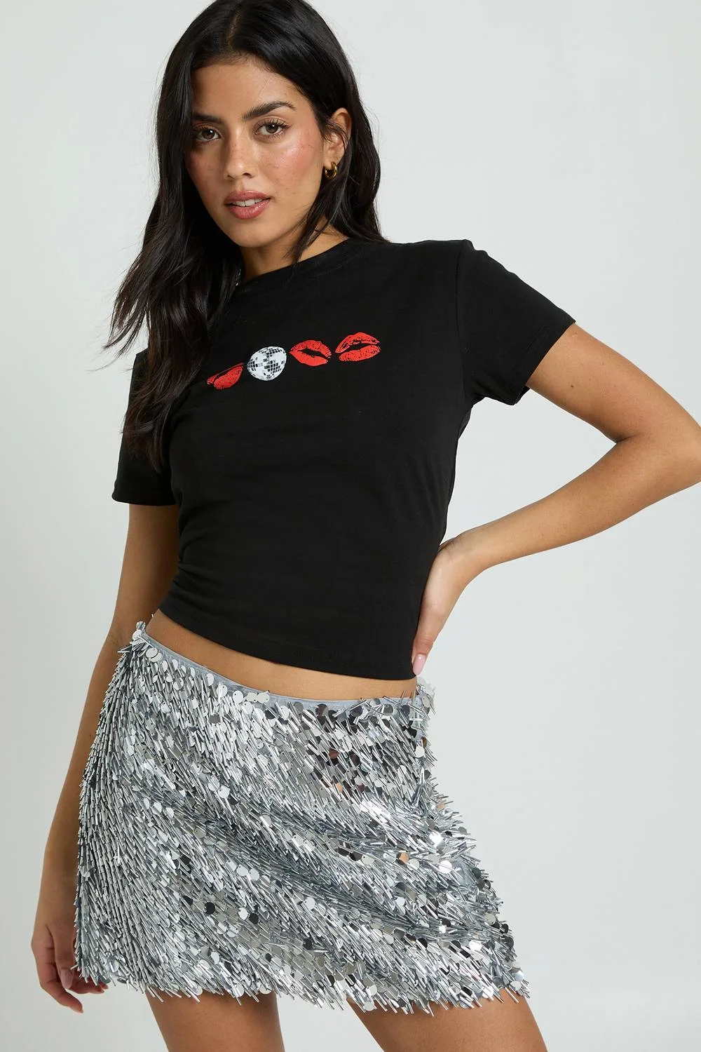 Disco Kisses Baby T-Shirt by boohoo