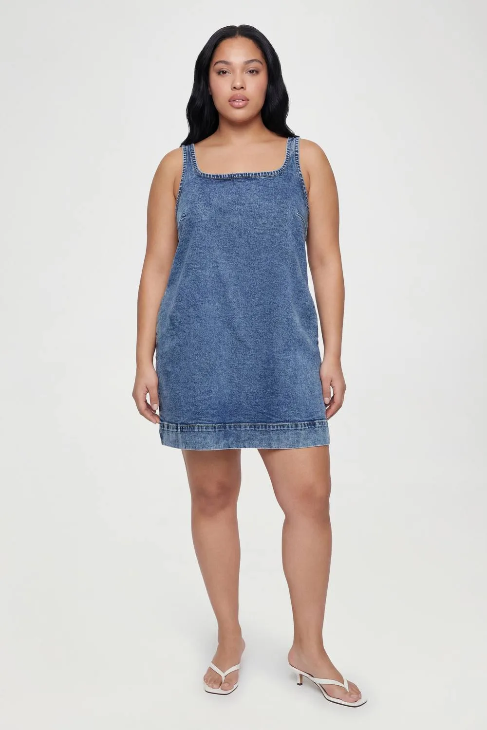 A-Line Square Neck Mini Dress by boohoo