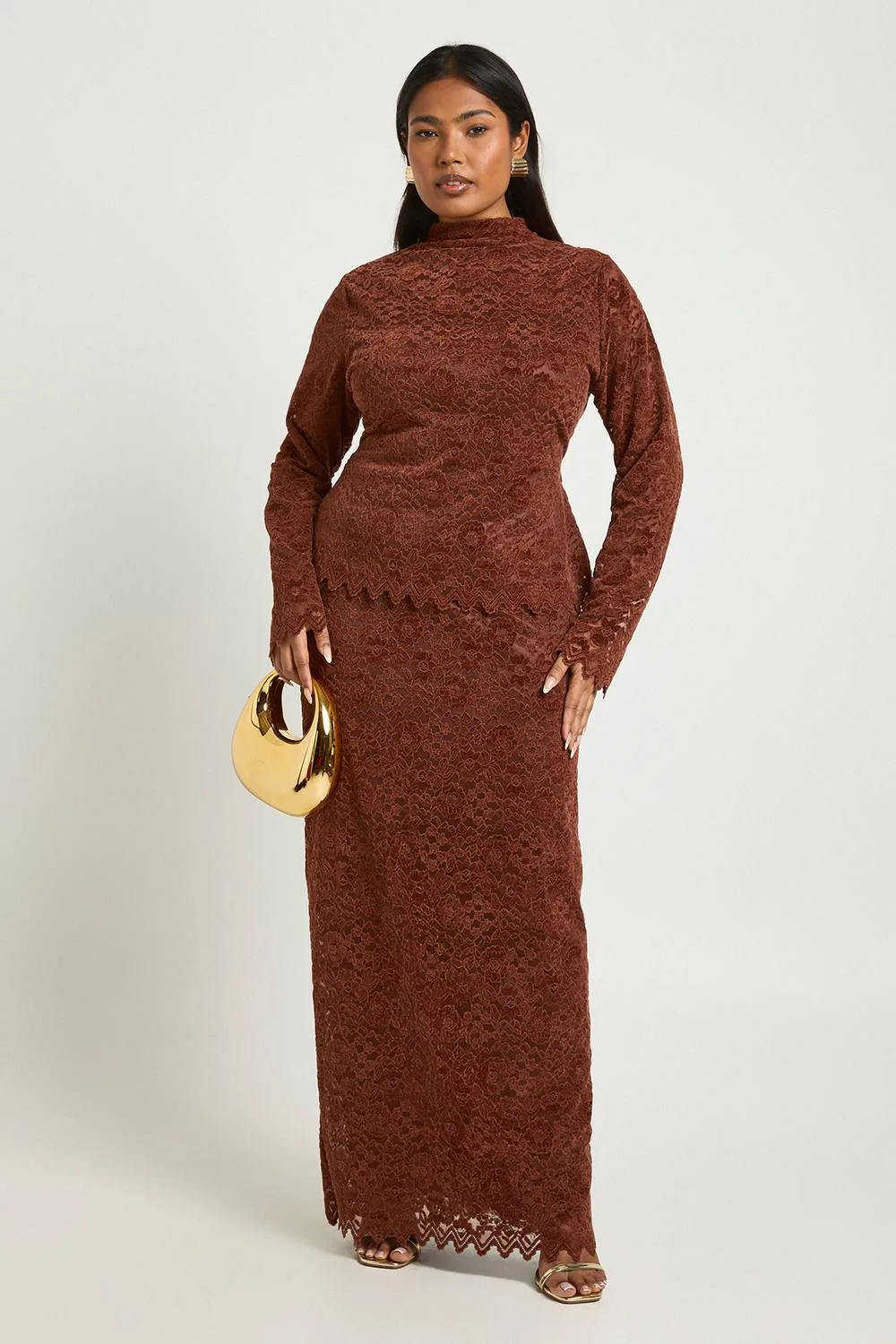 Premium Lace Maxi Skirt by boohoo
