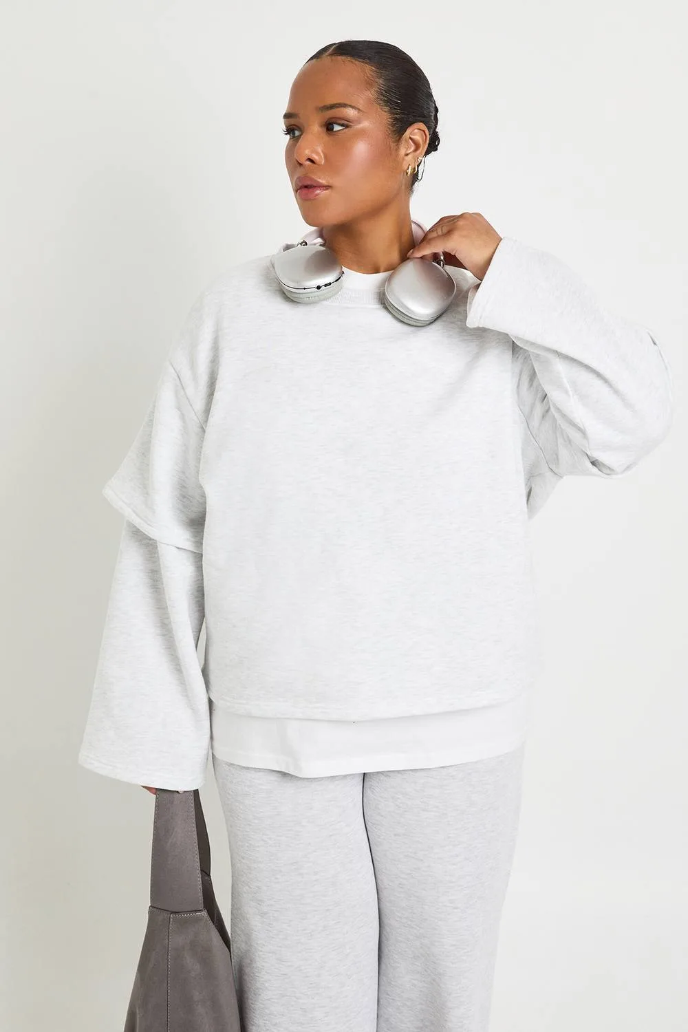 2 in 1 Sweat Long Sleeve T-Shirt by boohoo