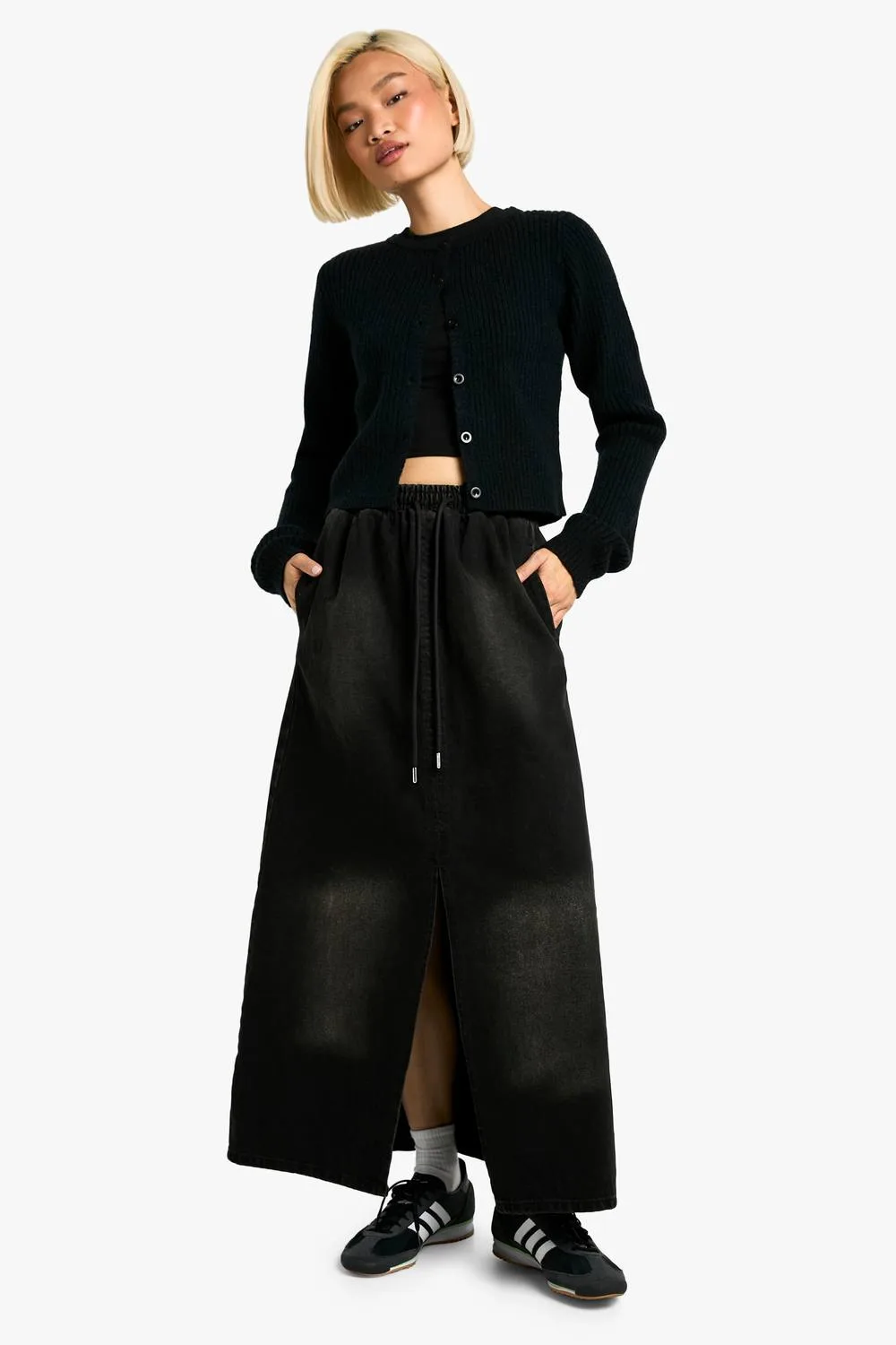 Elasticated Waist Maxi Skirt by boohoo