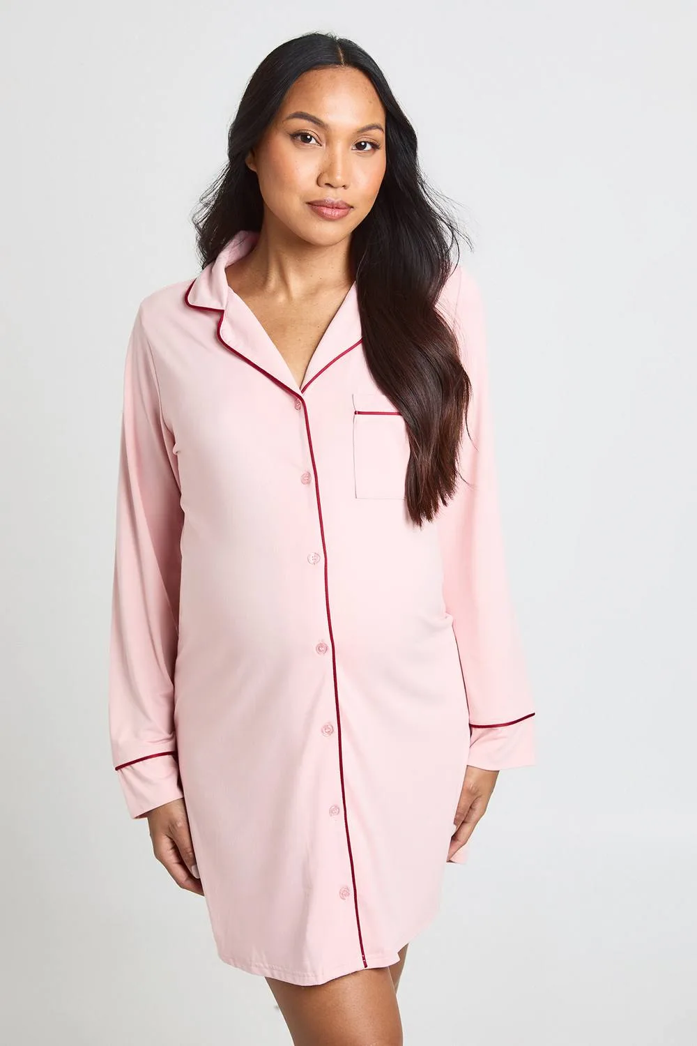 Maternity Piping Detail Nightie by boohoo
