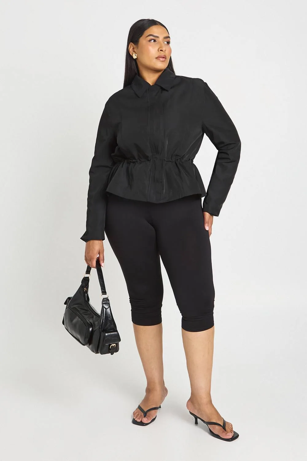 Nylon Cinched Waist Jacket by boohoo