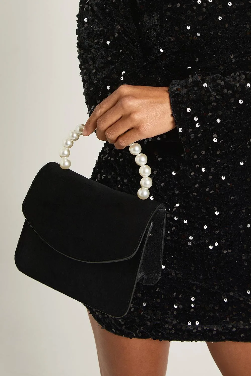 Velvet Pearl Handle Grab Bag