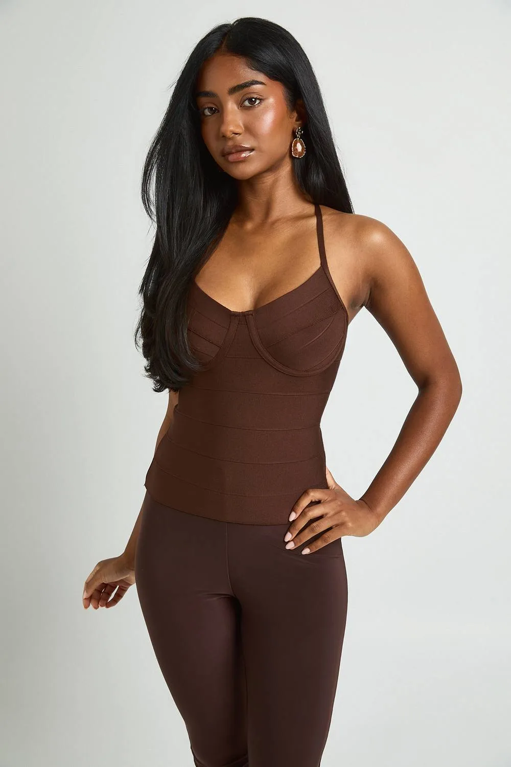 Halter Bandage Corset Top by boohoo