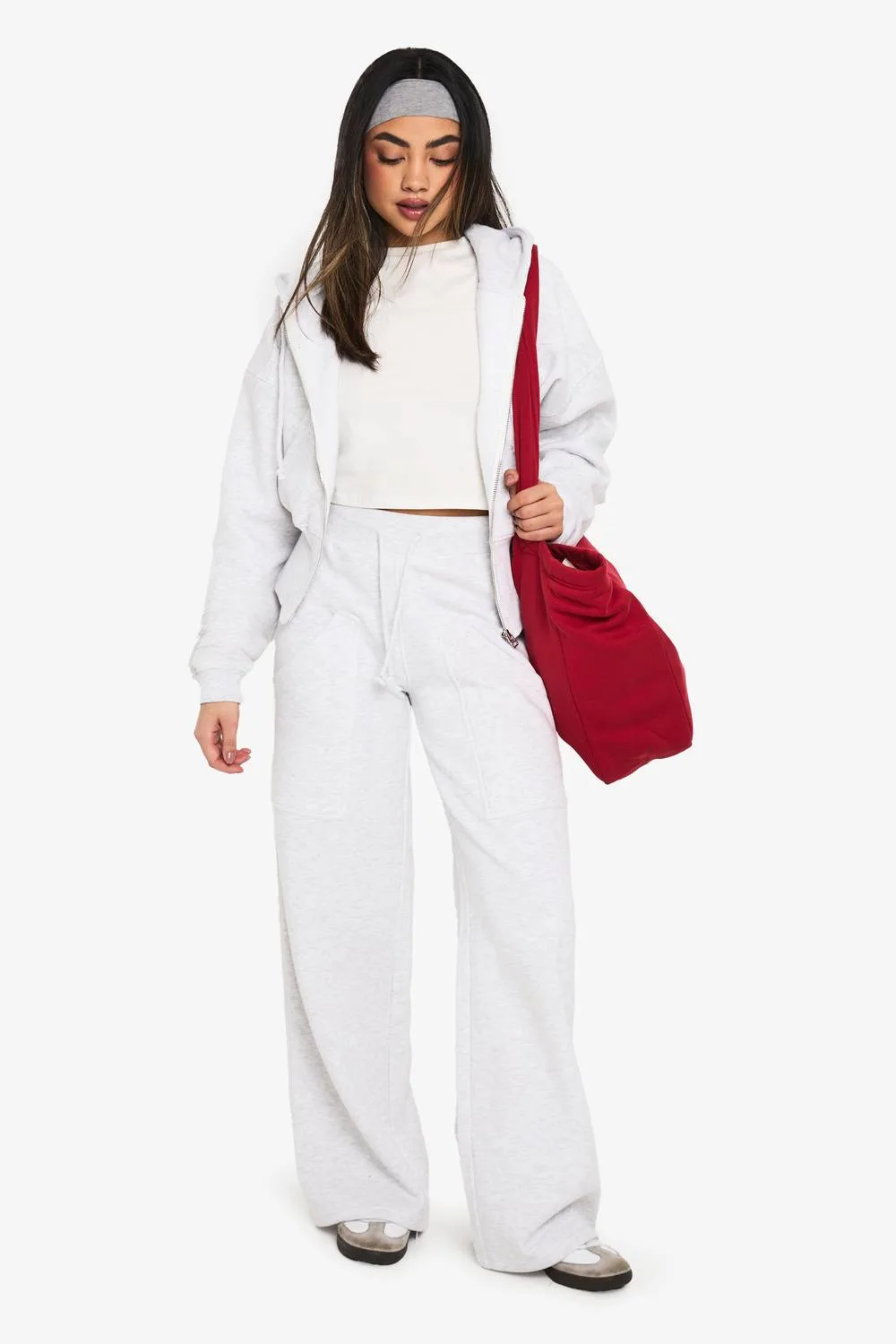 Deep Hem Hoodie & Straight Leg Jogger Tracksuit by boohoo