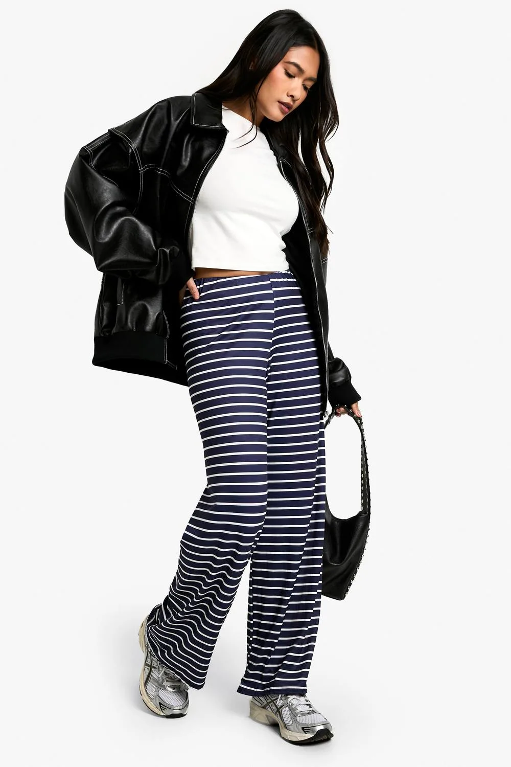 Striped Supersoft Trousers by boohoo