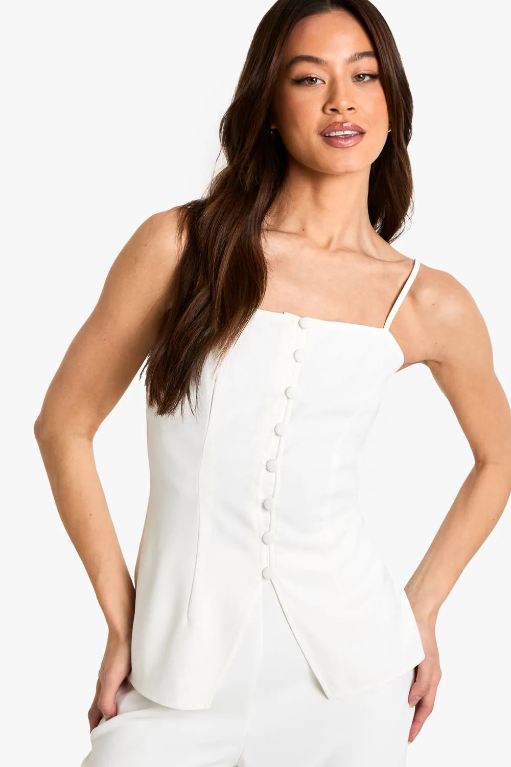 Woven Tailored Top by boohoo