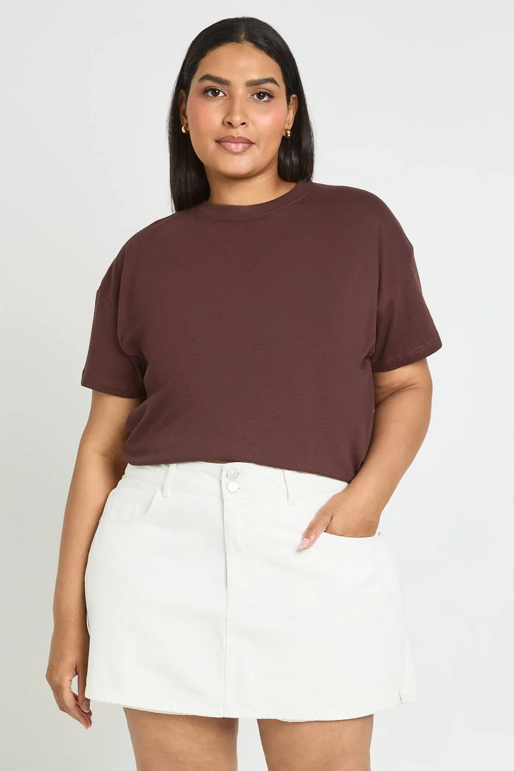 Denim Mini Skort by boohoo