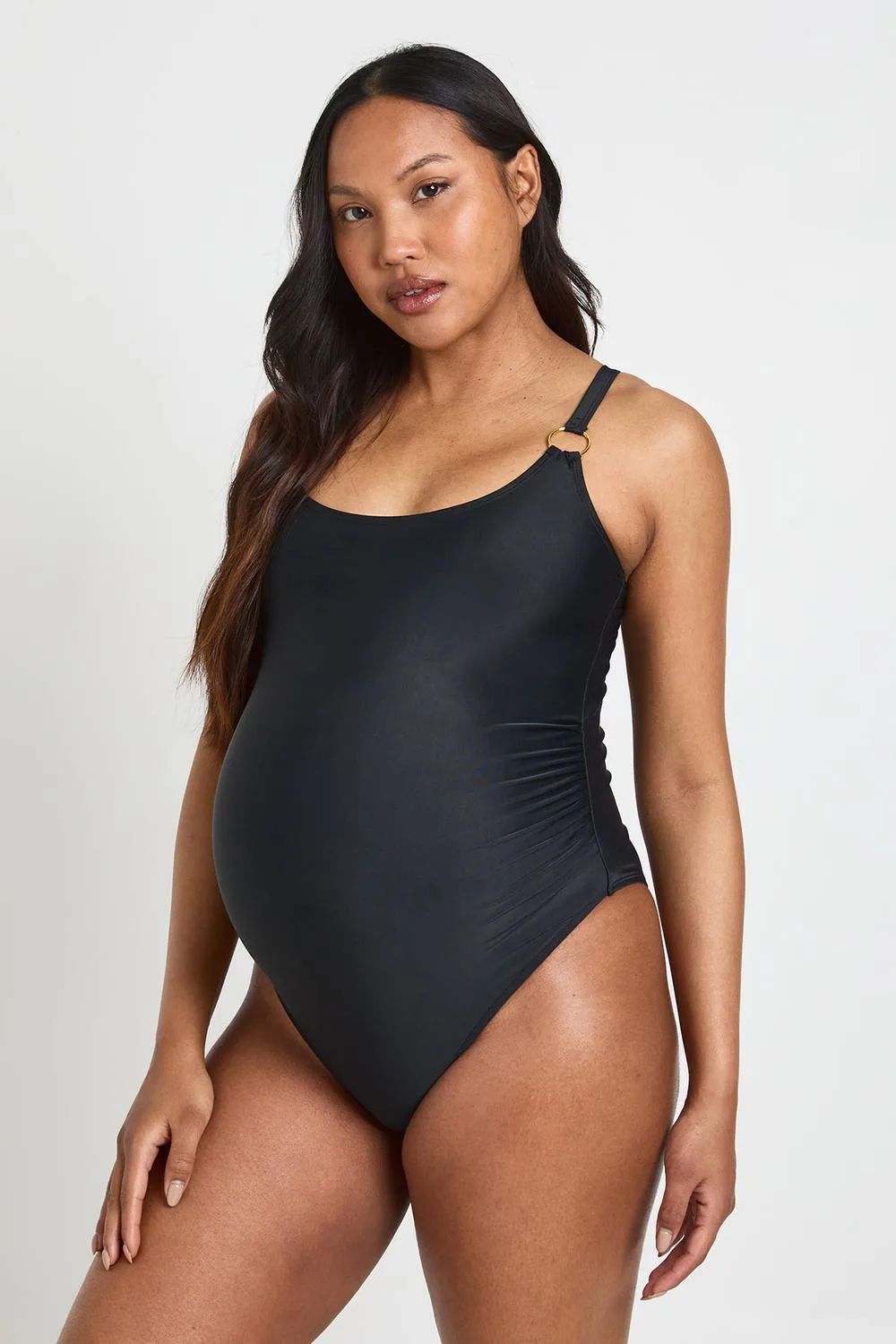 Maternity Trim Detail Scoop Neck Swimsuit