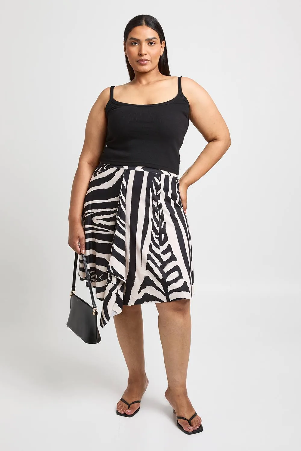 Zebra Hanky Midi Skirt by boohoo