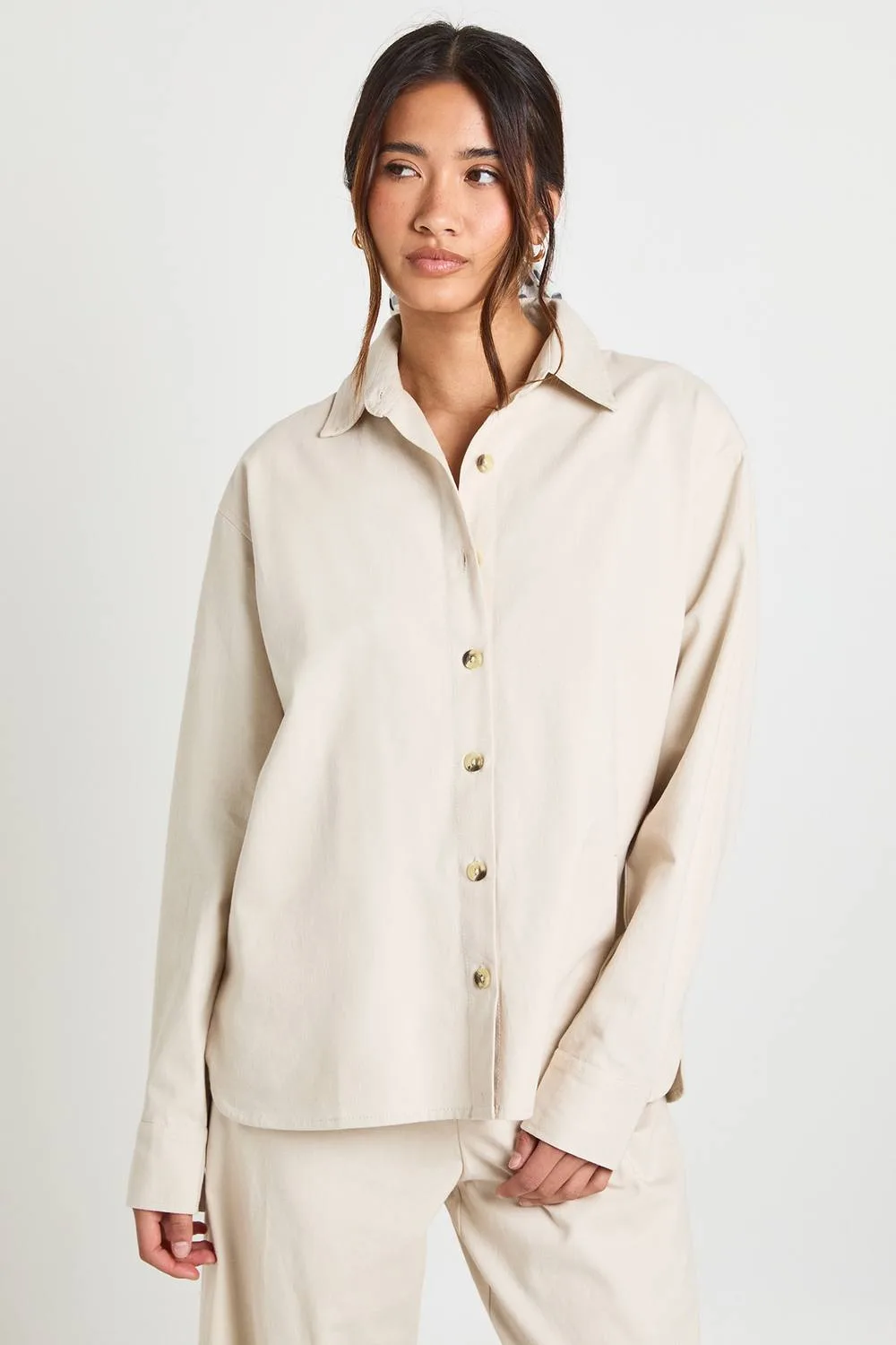 Chambray Oversized Shirt by boohoo