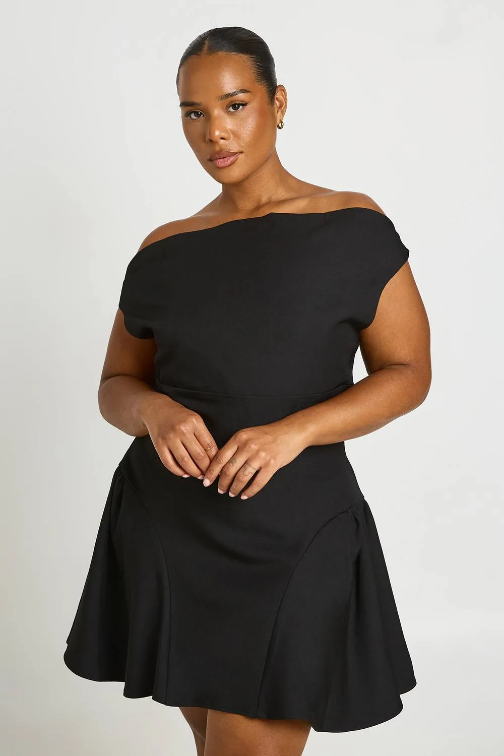 Asymmetric Skater Dress by boohoo